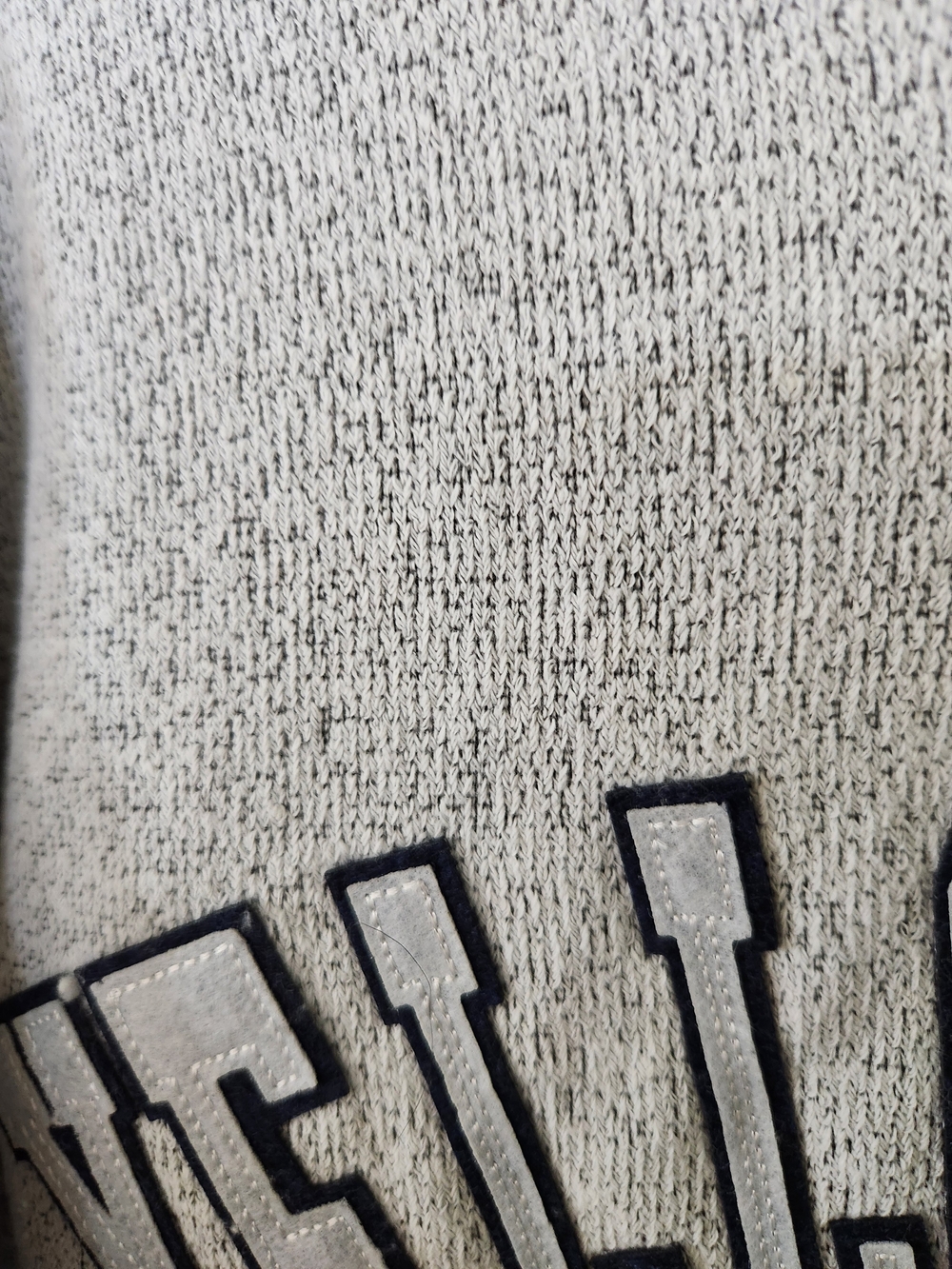 Heritage Light Gray Crewneck Sweatshirt with Dark Navy Graphic - Picture 2 of 4